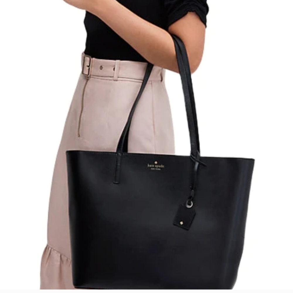 Kate Spade Black Leather Tote Bag